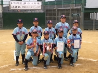 第22回大阪東住吉平野ライオンズクラブ杯学童軟式野球大会　準優勝